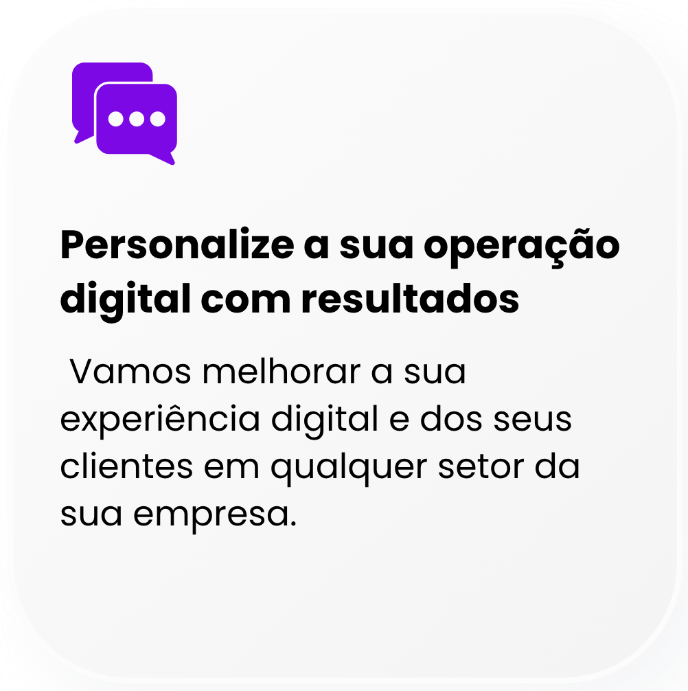 Card do serviço Personalize a sua operação digital com resultados