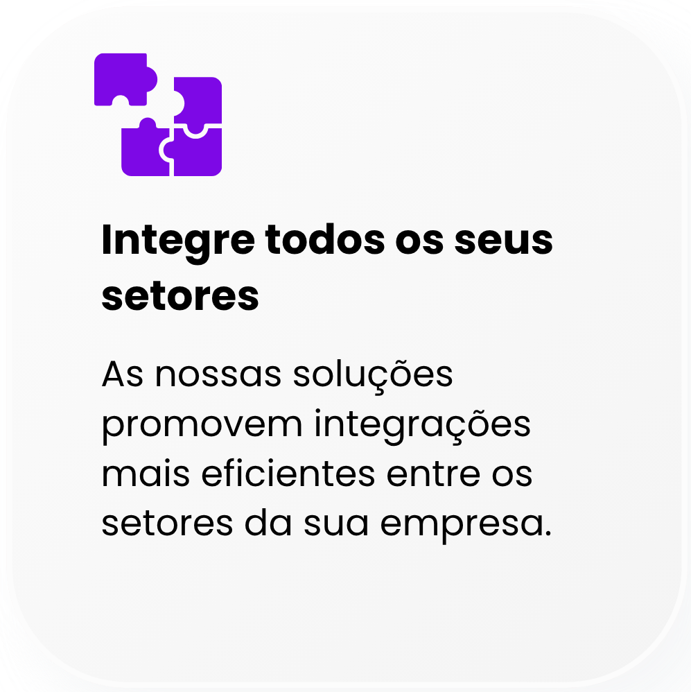 Card do serviço Integre todos os seus setores