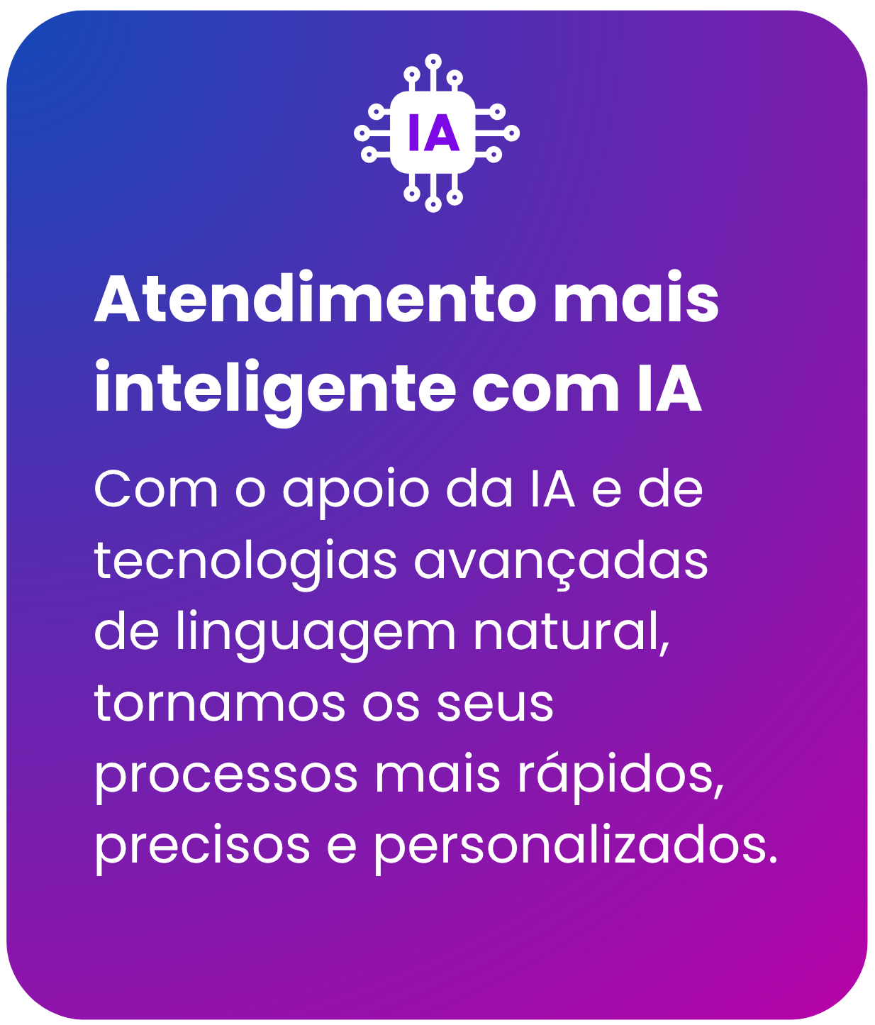 Card: Atendimento mais inteligente com IA