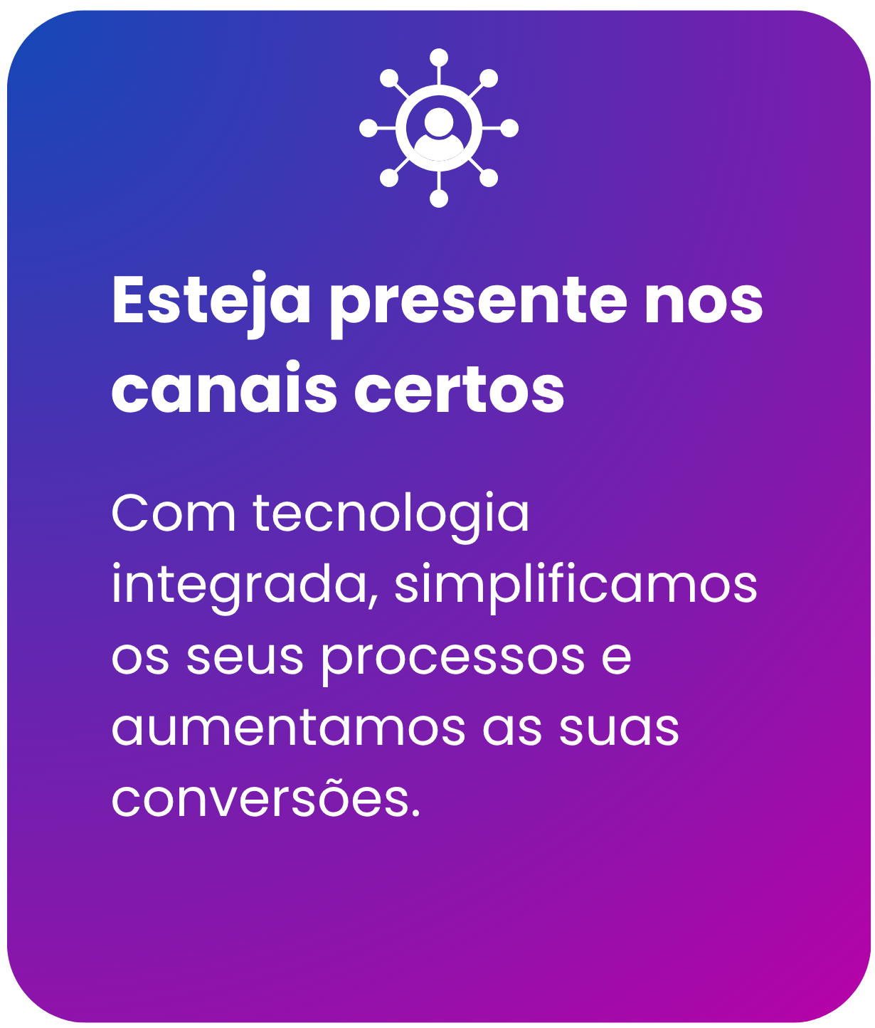 Card: Esteja presente nos canais certos